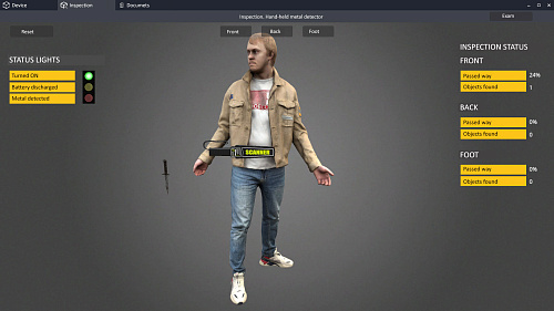 Hand-held metal detector simulator