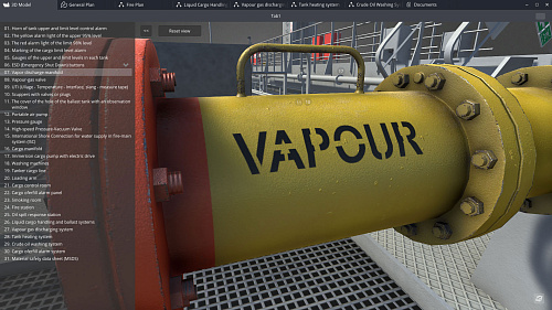 3D stand. Virtual ship. Crude oil tanker