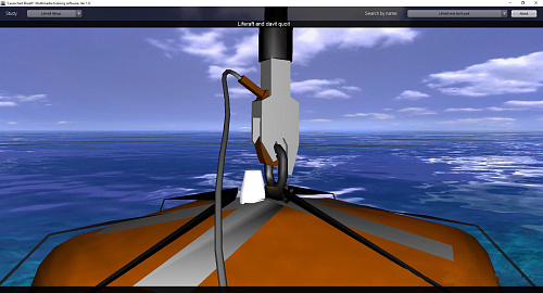 Davit launched liferaft simulation software