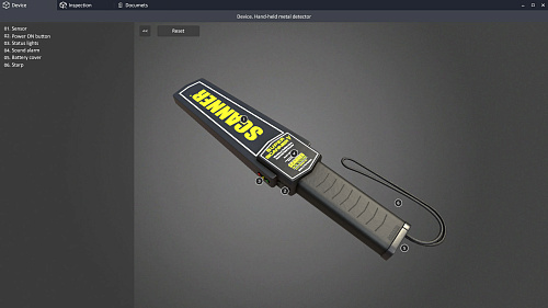 Hand-held metal detector simulator