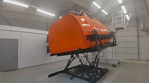 FFLBS Free fall lifeboat simulator (full mission, on the dynamic platform)