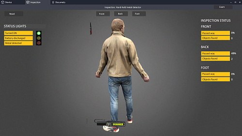 Hand-held metal detector simulator