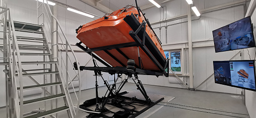 FFLBS Free fall lifeboat simulator (full mission, on the dynamic platform)