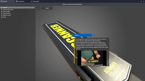 Hand-held metal detector simulator
