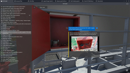 3D stand. Virtual ship. Crude oil tanker