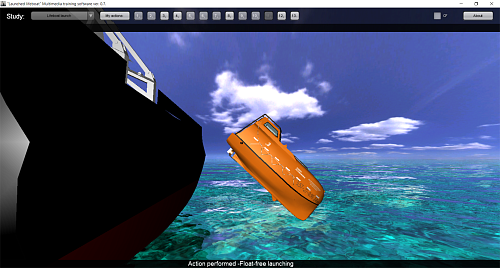 Freefall lifeboat simulation software